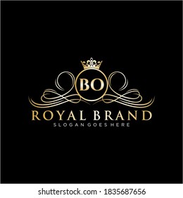 Carta BO Plantilla inicial de logotipo de marca lujosa.