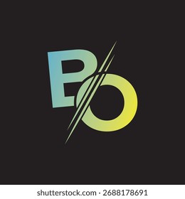 Concepto conectado del logotipo de la letra del BO