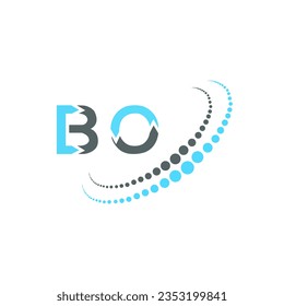 Diseño creativo del logo de la carta BO. Diseño único de BO.
