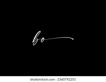 Diseño del logotipo de la carta BO y logotipo en monograma
