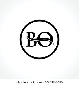 BO Letter Logo Design Vector With Black Color. BO Logo Design.