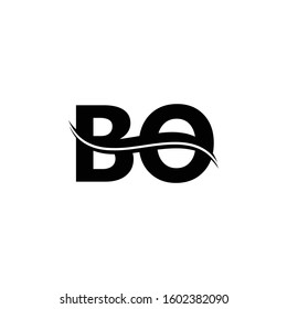 BO Letter Logo Design Vector With Blue and Grey Colors. BO Logo Design.