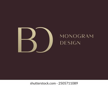 BO letter logo icon design. Classic style luxury initials monogram.