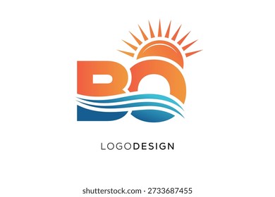 Logo-Monogramm Sun Wave Modernes Branding-Design