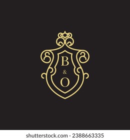 BO line vintage initial logo in high quality professional design that will print well across any print media