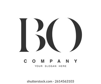 BO logo design. Initial letter b and o serif font style. Creative classic company name typography. Trendy logotype or identity. Vector illustration.