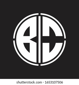 BO Logo initial with circle line cut design template