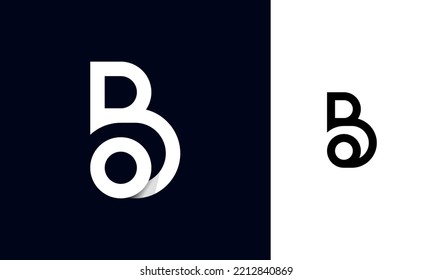BO logo letter design on luxury background. BO logo monogram initials letter concept. BO icon logo design. BO elegant and Professional letter icon design on white and dark background