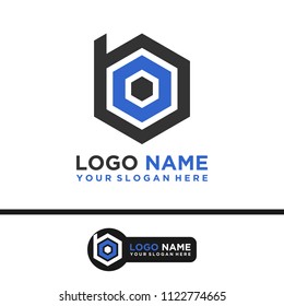 BO logo letter initial, Abstract polygonal Background Logo,