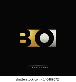 BO Logo Letter with Negative space and Gold combination silver color