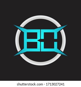 Monograma de logotipo BO con plantilla de diseño de forma circular y de cuatro ejes