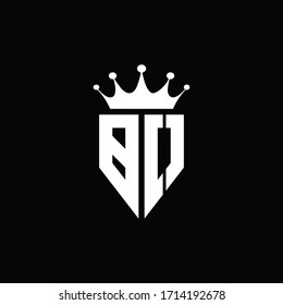 Estilo de emblema monogramo del logotipo BO con plantilla de diseño de forma de corona