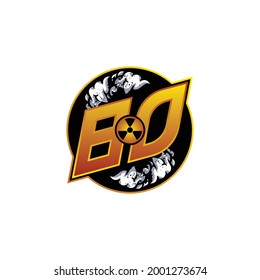 BO Logo Monogram Gaming with Gas Shape designs template vector icon modern