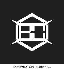 BO Logo monogram with hexagon and four taper shape design template