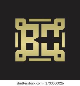 BO Logo monogram with piece line art design template