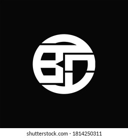 BO Logo monogram with rounded line swipe design template on black background