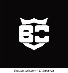 BO Logo monogram with shield around crown shape design template