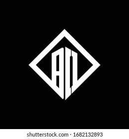 Monograma del logotipo BO con plantilla de diseño de estilo giratorio cuadrado