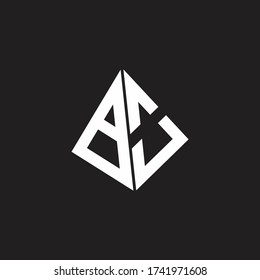 BO Logo monogram with standout triangle shape ribbon design template