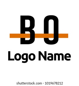 BO Logo. Vector Graphic Branding Letter Element