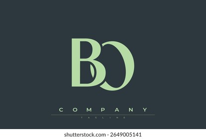 BO Modern Initials Logo Design. Branding logo with stylized initials showcasing bold design and modern aesthetic. Ideal for professional business branding or creative projects focusing on minimalistic