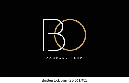 BO, OB Alphabets Letters Logo Monogram