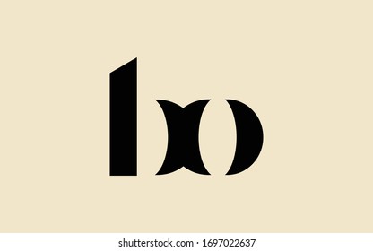 bo or ob and b or o Letter Initial Logo Design, Vector Template 