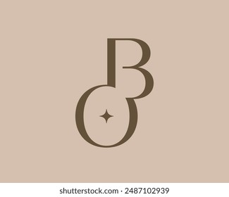 BO or OB letter logo icon design. Classic style luxury initials monogram.