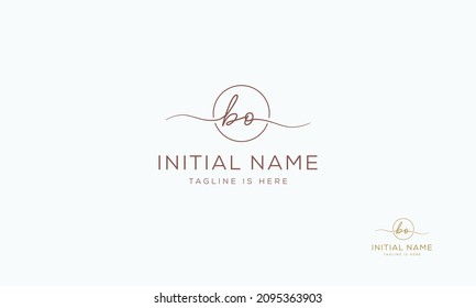 BO OB Firma inicial vector de plantilla de logotipo
