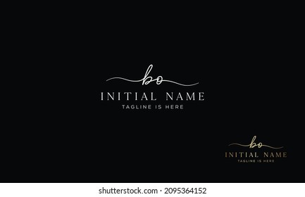 BO OB Signature initial logo template vector
