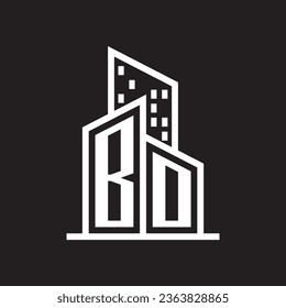 BO real estate logo with building style , real estate Logo Stock Vector