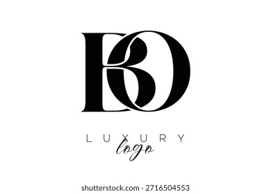 BO Serif Letter Monogram Typography Logo for Elegant Premium Branding Identity