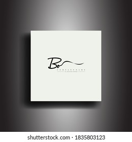BO Signature style monogram.Calligraphic lettering icon and handwriting vector art.	
