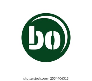 BO sport emblem or team logotype. Ball logo with a combination of Initial letter B and O for balls shop, sports company, training, club badge. Vector illustration.