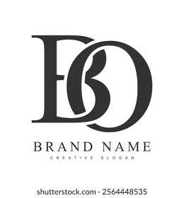 BO trendy logotype template. Initial letter b and o classic font style. Creative logo for company name or identity. Vector illustration.