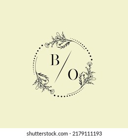 BO wedding initial logo letters in high quality professional design that will print well across any print media