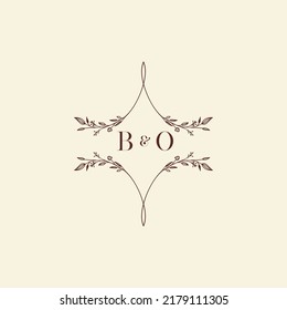 BO wedding initial logo letters in high quality professional design that will print well across any print media