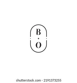 Concepto de logotipo de boda BO en un diseño profesional de alta calidad que se imprimirá en cualquier medio impreso