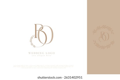 BO Wedding Logo with Floral Monogram