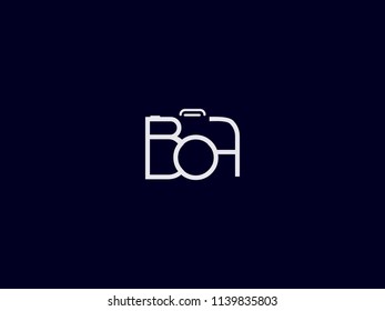 boa alphabet logo for camera or photography water mark use
