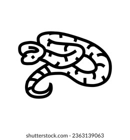 boa constrictor de la línea de serpiente animal vector. signo de serpiente animal boa constrictor. símbolo de contorno aislado ilustración negra