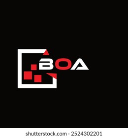 BOA kreative minimalistische Buchstaben-Logo. BOA einzigartige Vektor Initialen Alphabet Buchstaben Logo Design
