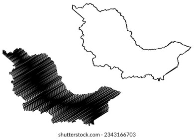 El municipio de Boa Esperanca (estado de Espírito Santo, municipios del Brasil, República Federativa del Brasil) cartografía ilustración vectorial, dibujo de dibujos animados mapa de Boa Esperanca