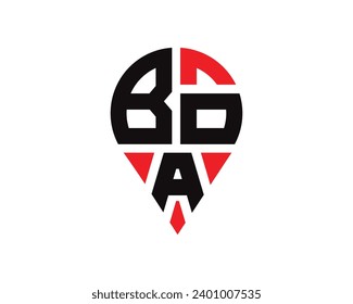 BOA-Briefadresse Form Logo Design. BOA-Logo für Orte einfach Design