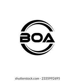 Diseño del logo de la carta BOA en la ilustración. Logo vector, diseños de caligrafía para logotipo, afiche, invitación, etc.