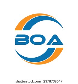 Diseño del logotipo de la carta BOA en un fondo blanco o diseño del logotipo de Monograma para emprendedores y empresas.