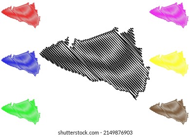 Mapa de ilustraciones vectoriales del municipio de Boa Nova (estado de Bahia, municipios de Brasil, República Federativa de Brasil), dibujo de dibujos animados Mapa Boa Nova