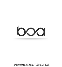 BOA rounded lettering Logo vector isolated on white background