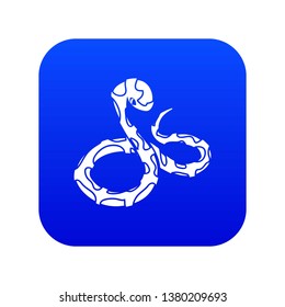 Boa snake icon blue vector isolated on white background