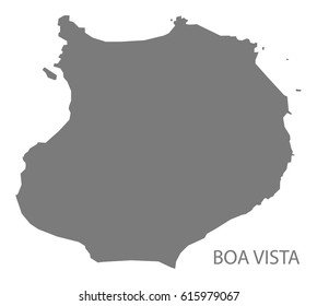 Boa Vista Cape Verde municipality map grey illustration silhouette